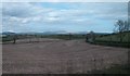 Ploughed field bordered by the A26 and Moneygore Road