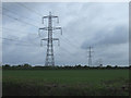 Farmland and pylons