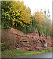SO5924 : Falling rocks warning sign, Ross-on-Wye by Jaggery