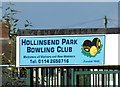 Hollinsend Park Bowling Club Sign, Hollinsend Park, Sheffield