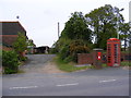 TM3989 : Village Hall Entrance, Telephone Box & The Old School Postbox by Geographer