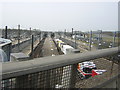 TR1937 : Channel Tunnel Terminal: loading area, looking west by Christopher Hilton