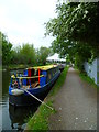 Looking ahead to footbridge on the Grand Union Canal