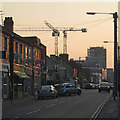 Cranes and The Marque at sunset