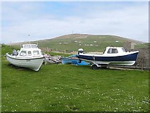 HU3617 : Boats by the Peerie Voe of Spiggie by Oliver Dixon