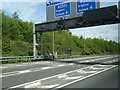 Gantry over exit slip at Junction 7 on anti-clockwise M25