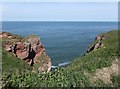 NT9955 : Steep cliffs near Needles Eye by Barbara Carr