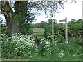 Public footpath and stile, South Weald Common