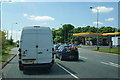 Approaching the A49 junction on the A556