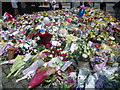 Floral tributes at the Royal Artillery Barracks