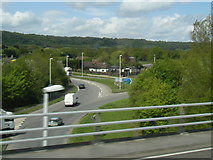 TQ6258 : A20 roundabout seen from M26 eastbound by Colin Pyle