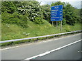 Distance sign on M20 eastbound at Lunsford