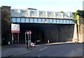 Railway bridge viewed from Adam Street, Cardiff