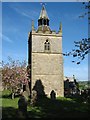 NY9371 : The tower of St Giles' church, Chollerton by David Purchase