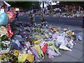 TQ4378 : Floral tributes in Artillery Place by Marathon