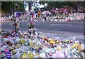 TQ4378 : Floral tributes in Artillery Place by Marathon