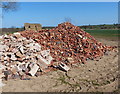 Pile of rubble in a field