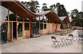 The Visitor Centre and cafe decking at Batsford Arboretum