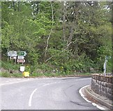 NO1351 : Major road junction at Bridge of Cally by Stanley Howe