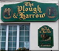 SO0933 : A horsy welcome to the Plough & Harrow Inn, Felin Fach by Jaggery