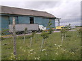 Lorries outside a hangar at Wroughton airfield