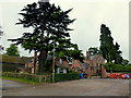 Gothic-style buildings by the A40