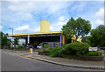 TQ2082 : Yellow Building, Barrets Green Road by Des Blenkinsopp