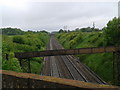 ST8682 : Railway line, looking west by Rob Purvis
