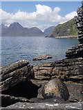 NG5113 : Rocky shoreline near Elgol by Andrew Hill