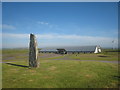 A modern standing stone at the former Gaia Centre