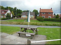 The beer garden at the  Castle Inn, Sheriff Hutton