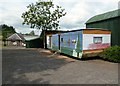 A storage caravan at Jedburgh Deer and Farm Park