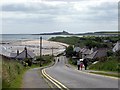 Coastal road leading  through Newton-by-the-Sea