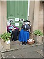 A surprise in the doorway of Newbrough Town Hall