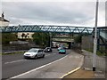 Footbridge and railway bridge at Saltash Road, Plymouth