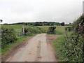 Gates and footpath from Pentregaer lane