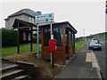 Bus shelter, post box and notice board, Upper Burnmouth