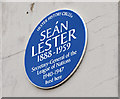 Sean Lester plaque, Belfast