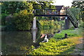 Footbridge over the River Wey Navigation at Send