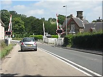 SO4579 : A49 at Onibury level crossing by Peter Whatley