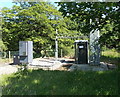 Equipment at the base of a telecoms mast near Bedwellty Pits