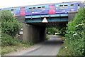 Railway bridge over Sandridgebury lane looking East