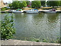 Moored boats in central Maidstone