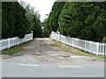 Fenced entrance to The Grange, Whitson