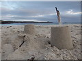 HU3735 : Hamnavoe: sandcastle on Meal Beach by Chris Downer