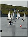 Dinghies racing on Clowbridge Reservoir