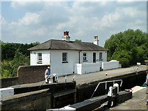 TQ0488 : Widewater Lock and cottage by Robin Webster