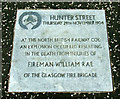 Fireman William Rae memorial plaque