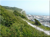 TR3342 : The Saxon Shore Way above Dover's Eastern Docks by John Baker