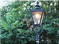 Gas powered street lamp in operation